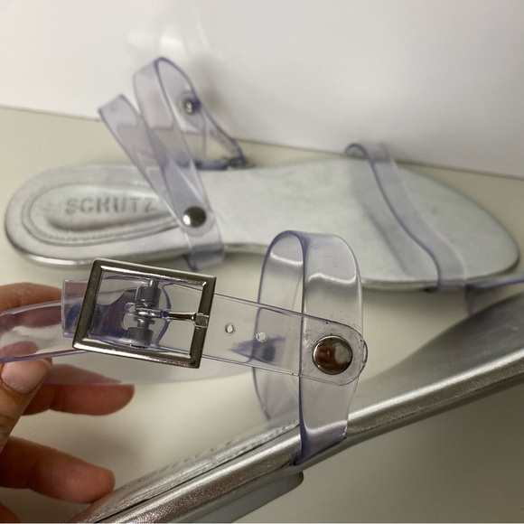 Transparent Silver Sandals Size 8B Schutz - Picture 6 of 6